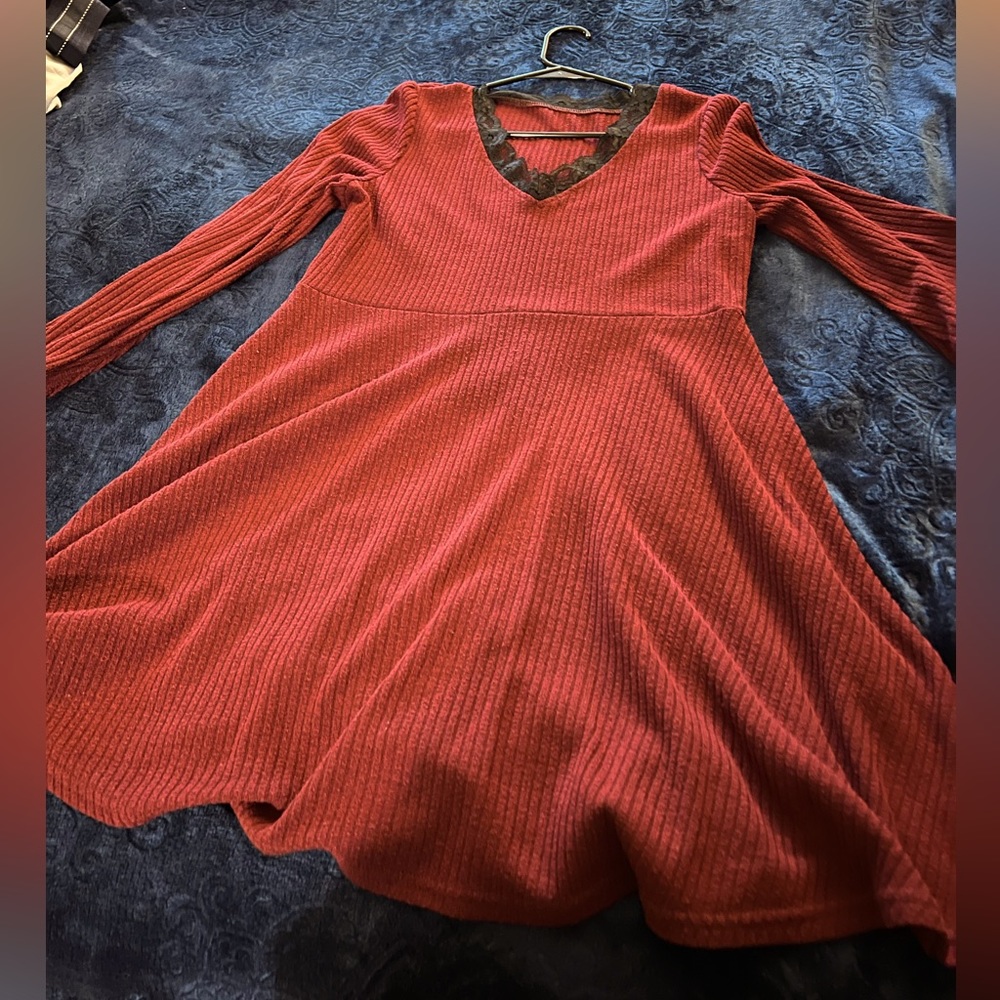 Maroon Lulus Sweater Dress
